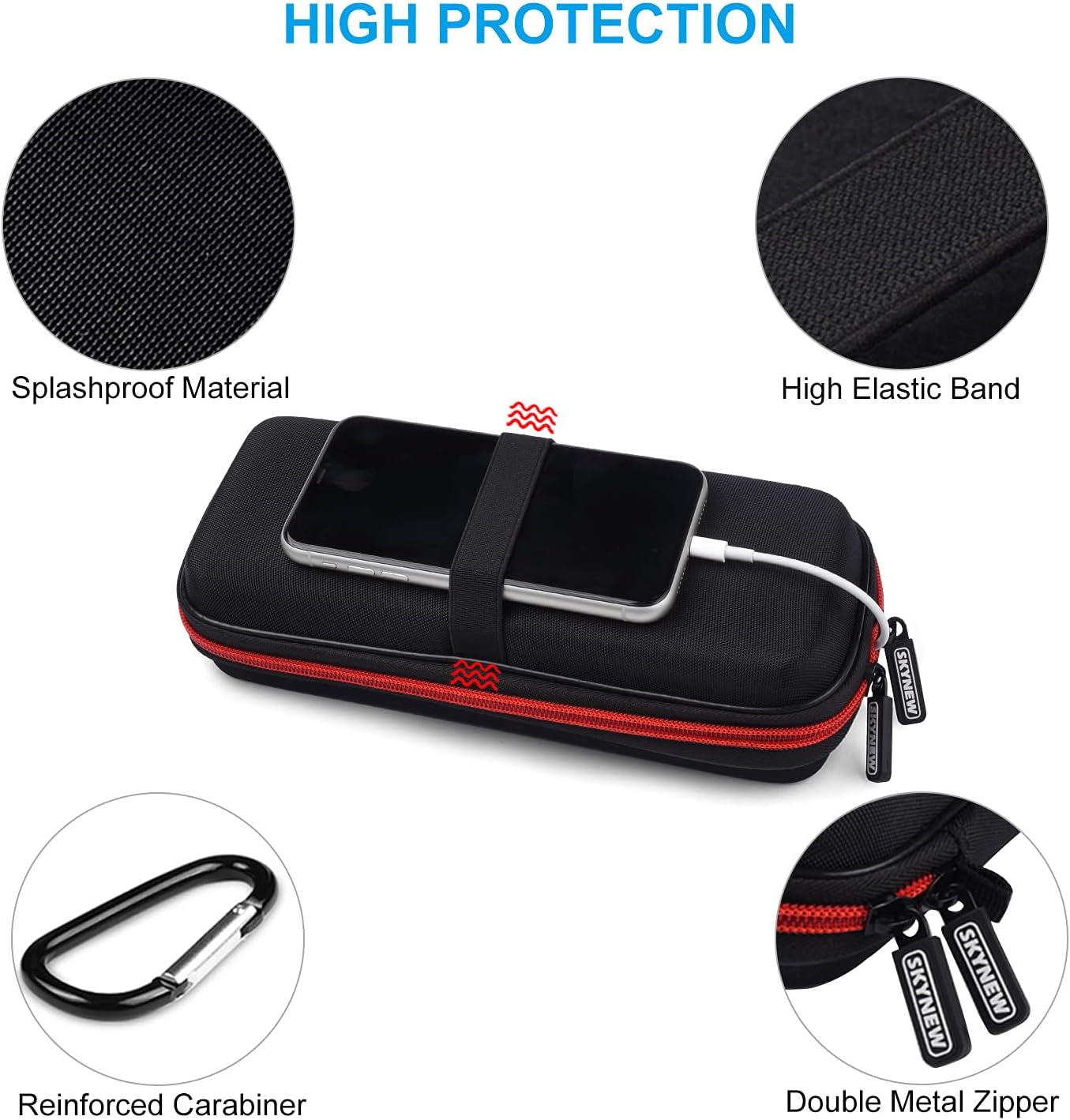 Hard Travel Case Fit for Ravpower 26800/20100/20000Mah, Anker Power Core 26800Mah/Powercore +26800Mah, Dulla M50000 Power Bank 12000Mah, ROMOSS 30000Mah, Lab599 Tx500 Radio by (Large Black)