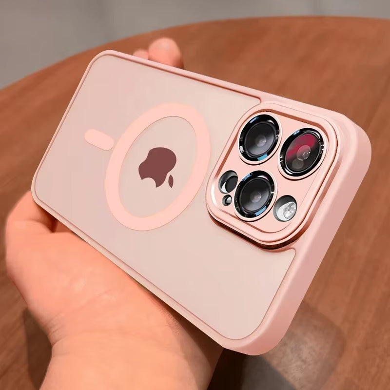 Magnetic Luxury Matte Translucent Armor Shockproof Case for Iphone 16 15 14 13 12 11 Pro Max for Magsafe Wireless Charge Cover