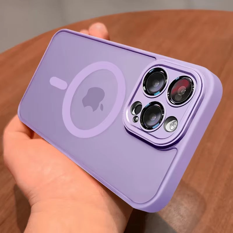 Magnetic Luxury Matte Translucent Armor Shockproof Case for Iphone 16 15 14 13 12 11 Pro Max for Magsafe Wireless Charge Cover