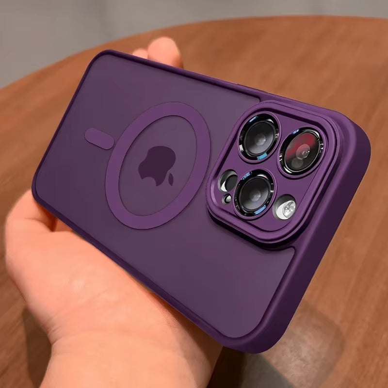 Magnetic Luxury Matte Translucent Armor Shockproof Case for Iphone 16 15 14 13 12 11 Pro Max for Magsafe Wireless Charge Cover