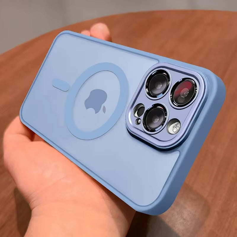 Magnetic Luxury Matte Translucent Armor Shockproof Case for Iphone 16 15 14 13 12 11 Pro Max for Magsafe Wireless Charge Cover