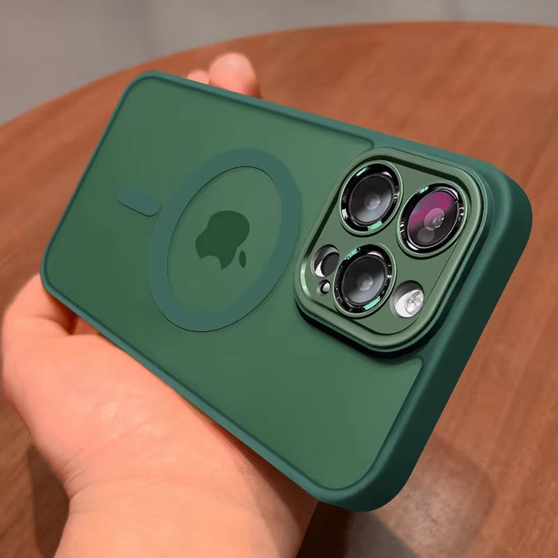 Magnetic Luxury Matte Translucent Armor Shockproof Case for Iphone 16 15 14 13 12 11 Pro Max for Magsafe Wireless Charge Cover