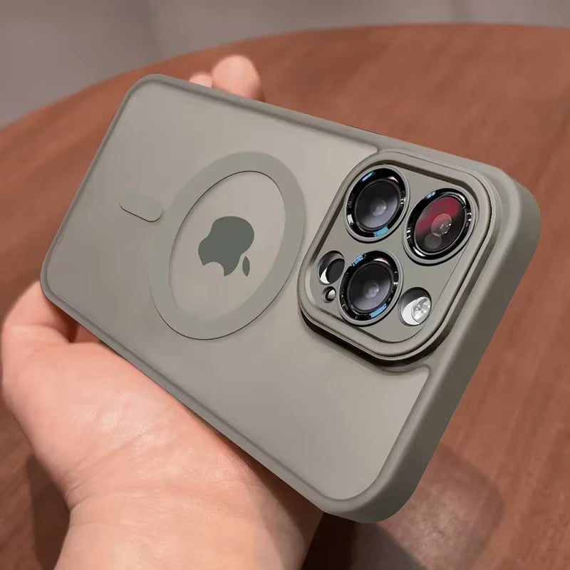 Magnetic Luxury Matte Translucent Armor Shockproof Case for Iphone 16 15 14 13 12 11 Pro Max for Magsafe Wireless Charge Cover